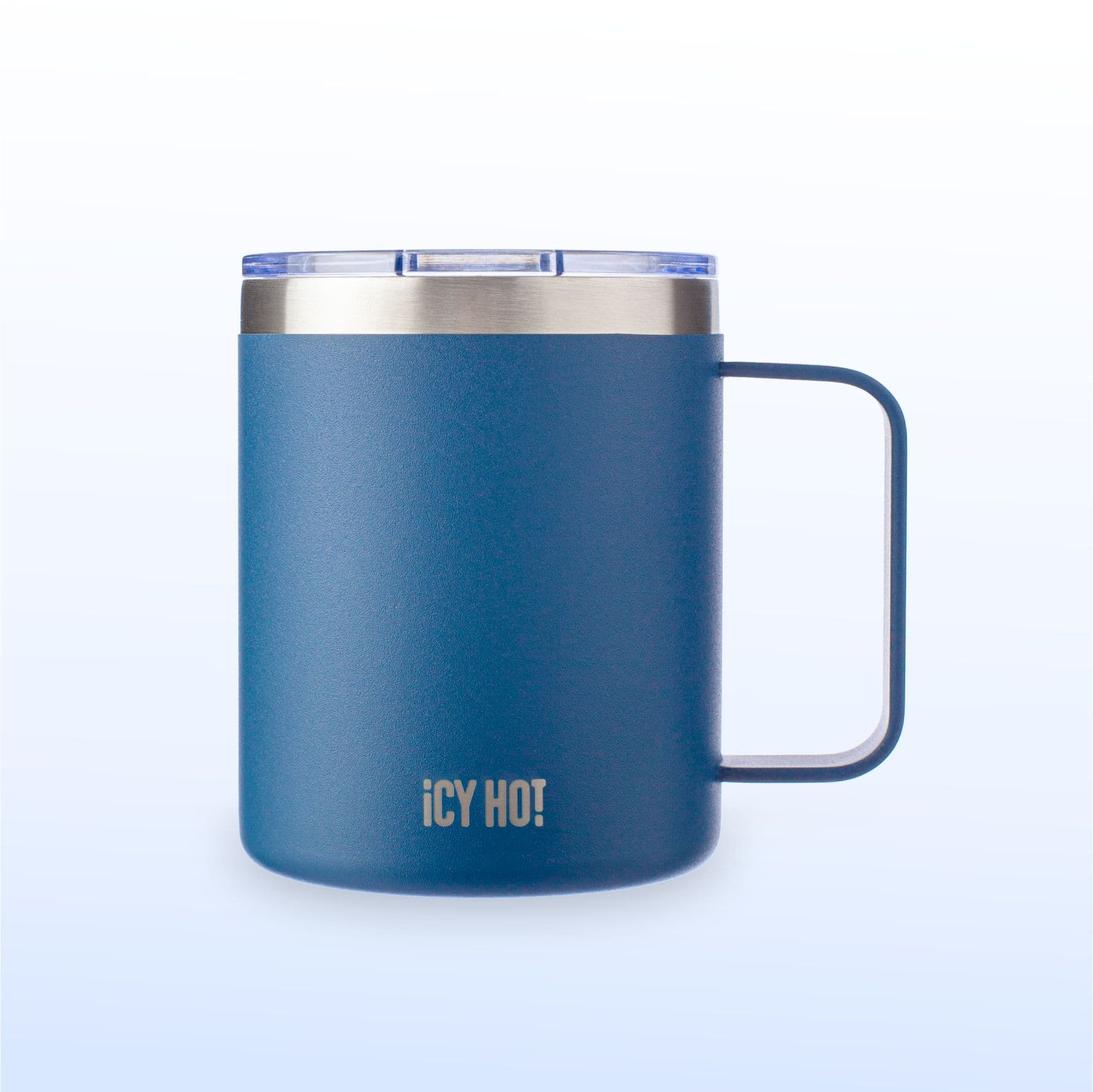 Термокружка IcyHot MUG с ручкой, ситечком и трубочкой 350 мл, тёмно-синяя