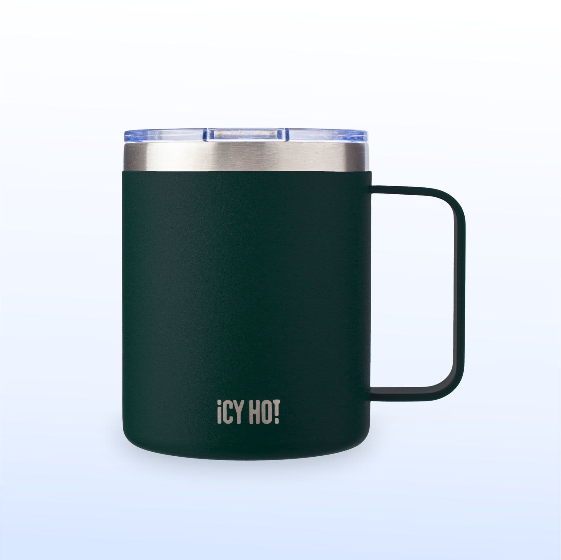 Термокружка IcyHot MUG с ручкой, ситечком и трубочкой 350 мл, тёмно-зелёная